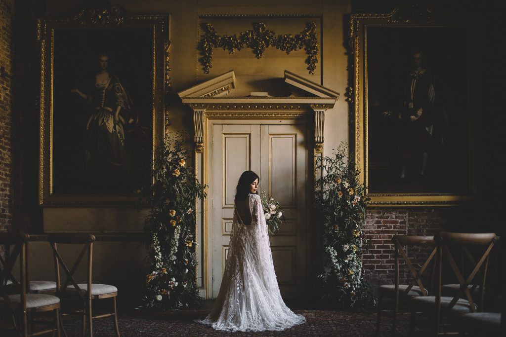 St Giles House Dorset, ceremony room, florals by loulabel florals