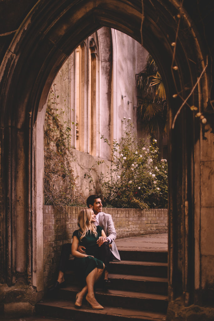St dunstan in the east london engagement shoot